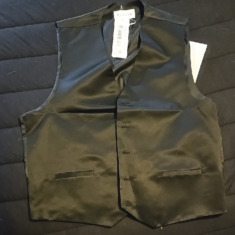 Azazie Men's Black Matte Satin Vest